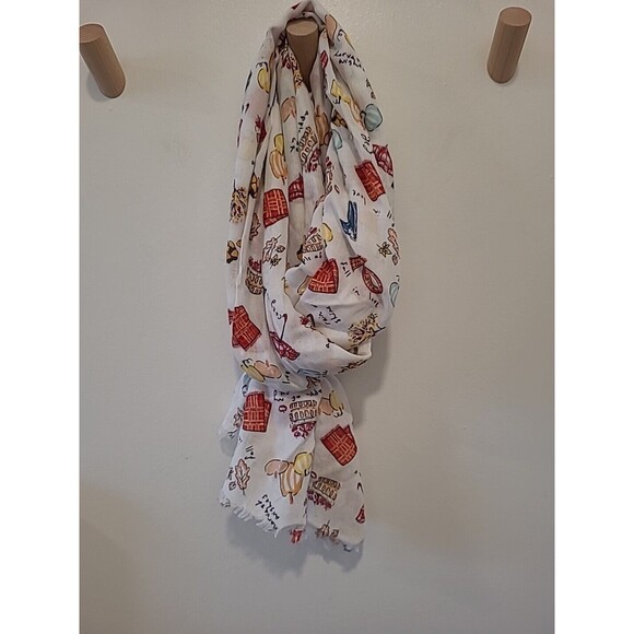 Talbots Top Novelty Print Boots Fall Umbrella Large Matching Scarf - Picture 4 of 12